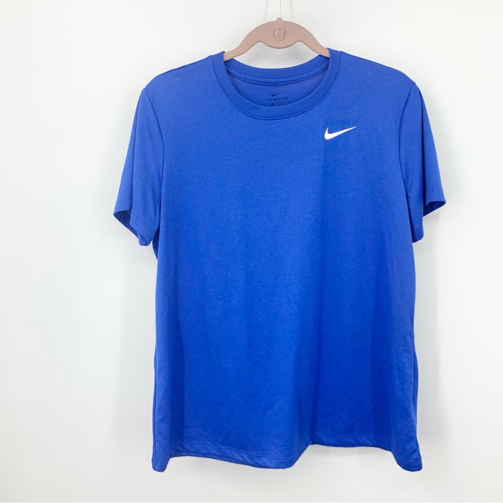 Nike Women Size XL Tee Short Sleeve Shirt Top Royal Blue Dri‎ Fit Crew Quick Dry